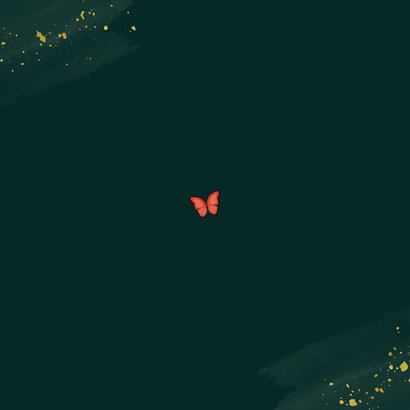 Danksagung Geburt tropisch mit Schmetterlingen & Foto innen Rückseite