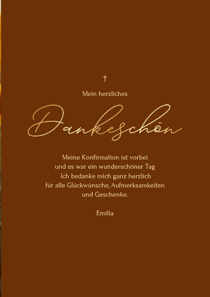 Danksagung Goldschrift Konfirmation großes Foto 3