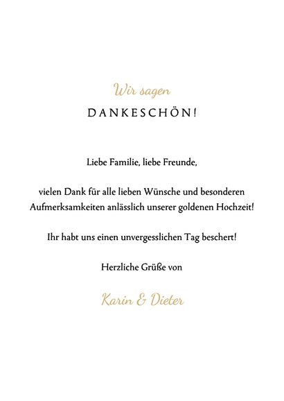 Danksagung Jubiläum Hochzeitstag Fotos & Rosen 3