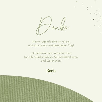 Danksagung Jugendweihe Fotokarte Baum auf Hügel 3