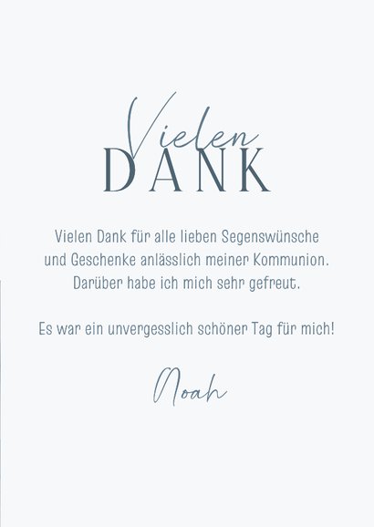 Danksagung Kommunion Foto & Berge blaues Aquarell 3