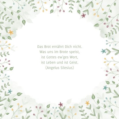Danksagung Kommunion mit Zweigen und Blumen Send a Smile
