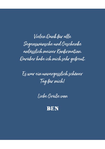Danksagung Konfirmation blau Fotocollage grafisch 3