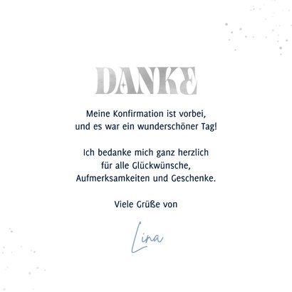 Danksagung Konfirmation Fotos dunkelblaue Pinselstriche 3