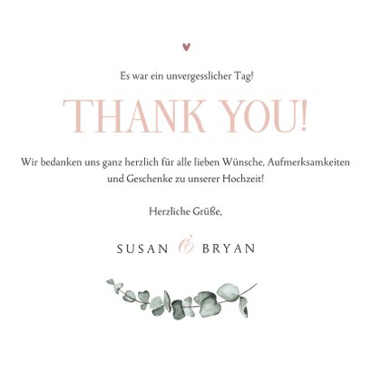 Danksagung rosé Fotocollage 'thank you' und Trockenblumen 3