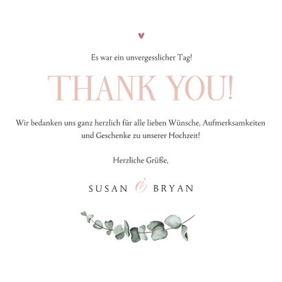 Danksagung rosé Fotocollage 'thank you' und Trockenblumen 3