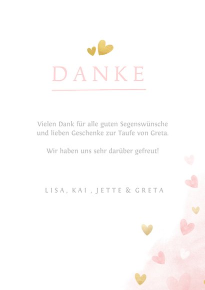 Danksagung Taufe rosa Silhouette kleine & große Schwester 3