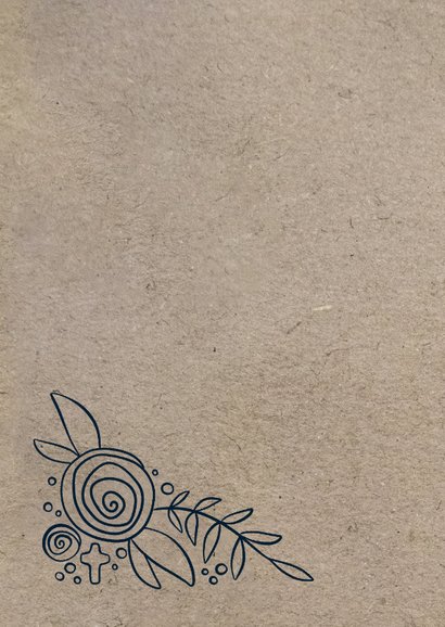 Danksagung Taufe Rosen und Lettering Rückseite