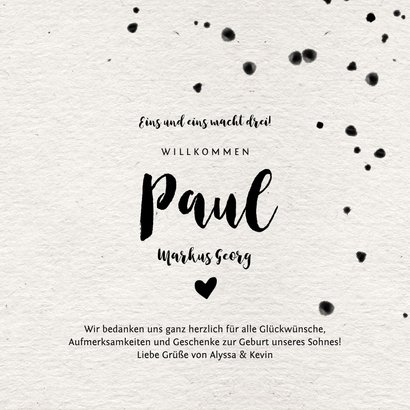 Danksagung zur Geburt eigenes Foto & Anhängeraufdruck 3