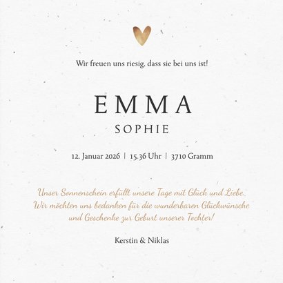 Danksagung zur Geburt Foto, Herzen und Eukalyptus 3