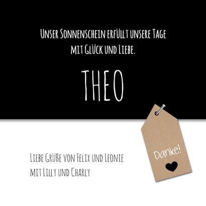 Danksagung zur Geburt Foto mit Anhängeraufdruck 3