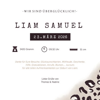 Danksagung zur Geburt Fotos, Anhänger & Leopardenprint 3