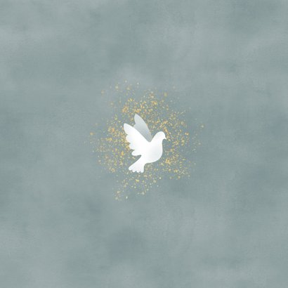 Danksagung zur Geburt Fotos mit Tauben blau Rückseite