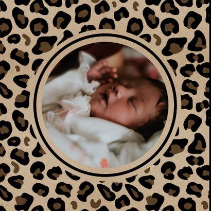 Danksagung zur Geburt Leopardenprint Kraftpapier Foto innen 2