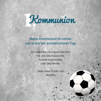 Danksagung zur Kommunion Foto & Fußball 3