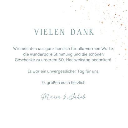 Danksagungskarte 60. Hochzeitstag romantische Blüten 3