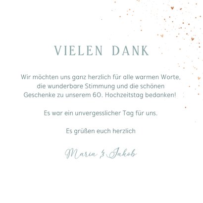 Danksagungskarte 60. Hochzeitstag romantische Blüten 3