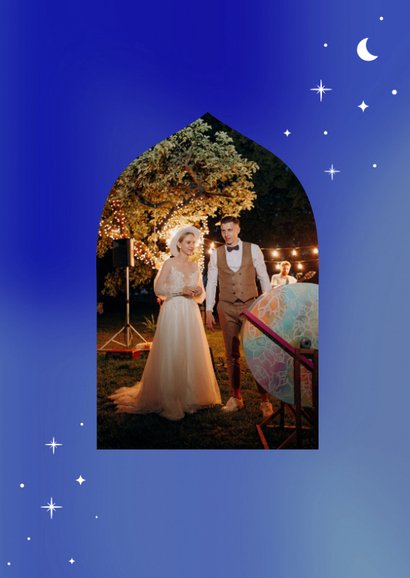 Danksagungskarte Hochzeit Bogenfoto & Sterne 2