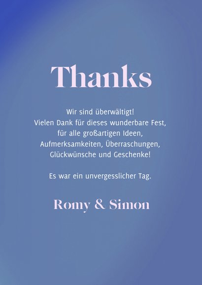Danksagungskarte Hochzeit Bogenfoto & Sterne 3