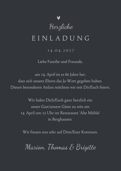 Diamantene Hochzeit Einladungskarte große 60 3