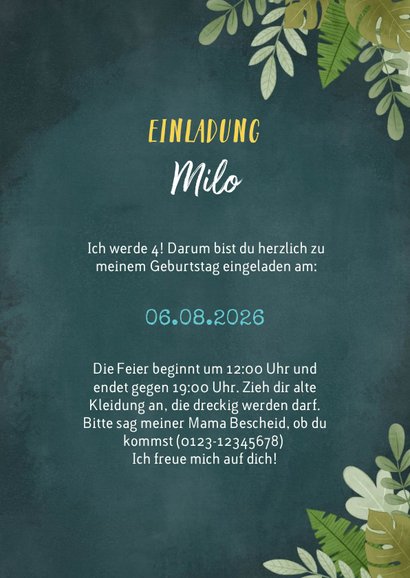 Dinosaurier Einladungskarte mit eigenem Foto 3