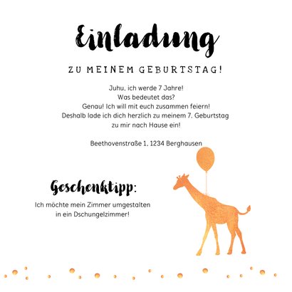 Dschungel-Einladung zum 7. Kindergeburtstag 3