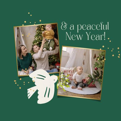 Edle Weihnachtskarte Friedenstauben 2