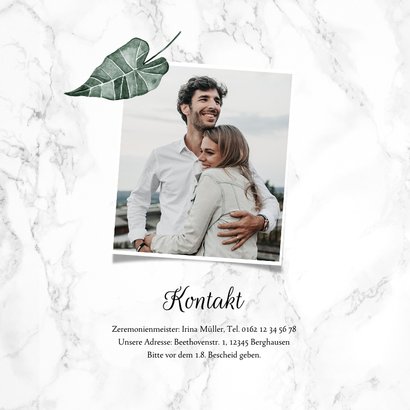 Einaldung Hochzeit Timeline Marmor & Botanik 2