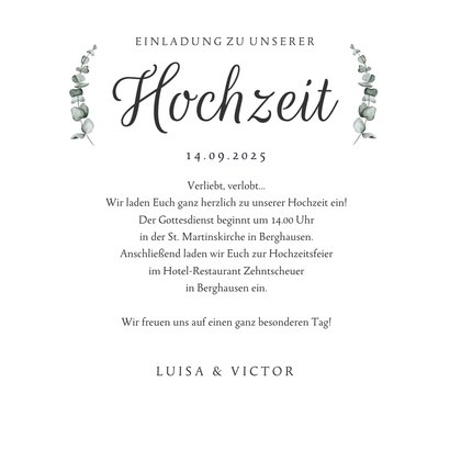 Einaldung Hochzeit Timeline Marmor & Botanik  3