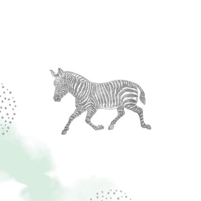 Einladung 1. Kindergeburtstag mit Foto, Zebra und Krone 2
