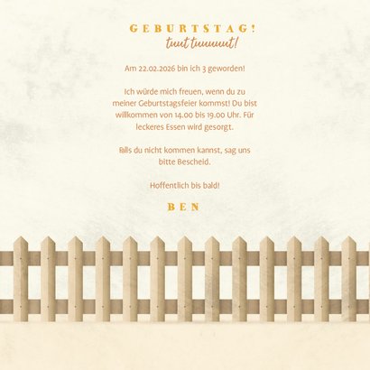 Einladung 3. Kindergeburtstag mit Foto im Traktor 3