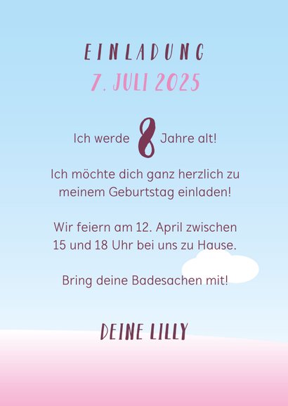 Einladung 8. Kindergeburtstag Icecream Party 3