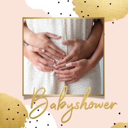 Einladung Babyshower Foto - Hintergrundfarbe anpassbar 2