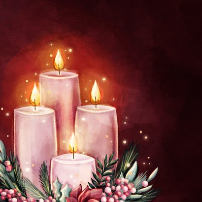 Einladung Firma Adventsfeier Adventskerzen rosa 2