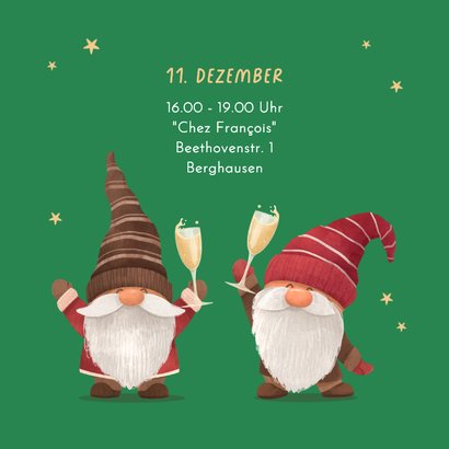 Einladung Firmen-Weihnachtsfeier Wichtel mit Sektgläsern 2