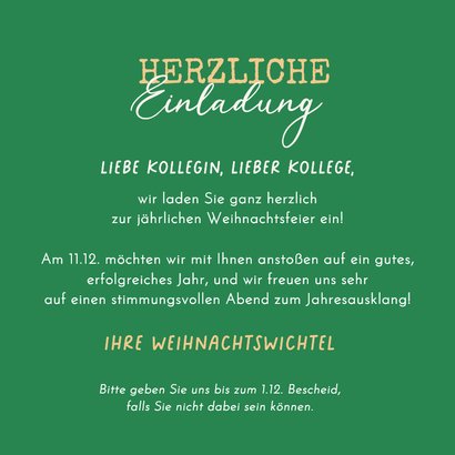 Einladung Firmen-Weihnachtsfeier Wichtel mit Sektgläsern 3
