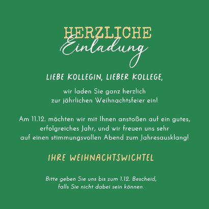 Einladung Firmen-Weihnachtsfeier Wichtel mit Sektgläsern 3