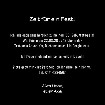 Einladung Geburtstag Lettering 'Zeit für ein Fest' 3