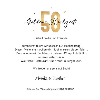 Einladung Goldene Hochzeit lustig 3