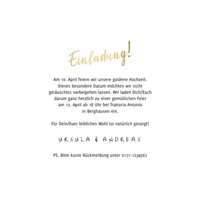 Einladung Goldene Hochzeit mit Foto und Punkten 3