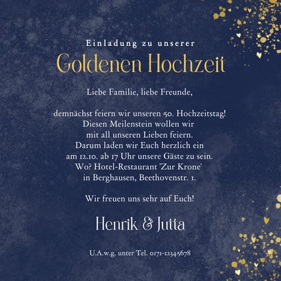 Einladung Goldene Hochzeit Zwei Schwäne 3