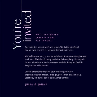 Einladung Hochzeit Foto & holografischer Schriftzug 3