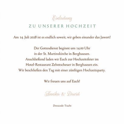 Einladung Hochzeit Trachtenlook 3