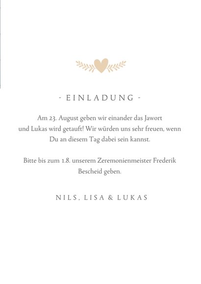 Einladung Hochzeit& Taufe Foto und Datum Send a Smile