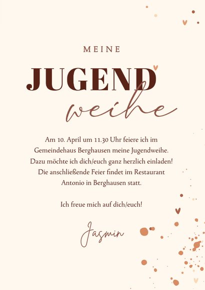 Einladung Jugendweihe mit Foto grafisch Send a Smile