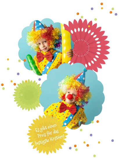 Einladung Karnevalsparty Kinder mit Foto 2