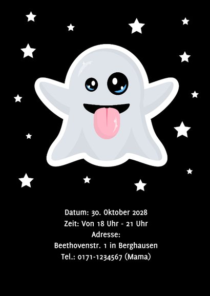 Einladung Kindergeburtstag Gespenst Emoji 2