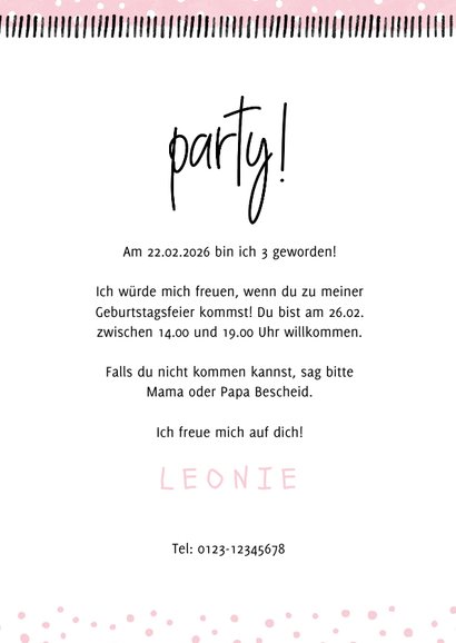Einladung Kindergeburtstag 'Party!' eigenes Foto 3