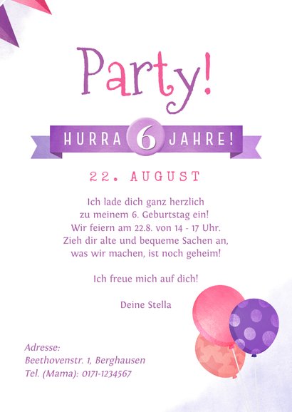 Einladung Kindergeburtstag Pferd in den Wolken 3