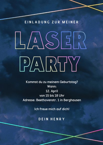 Einladung Kindergeburtstag zur Laserparty  3